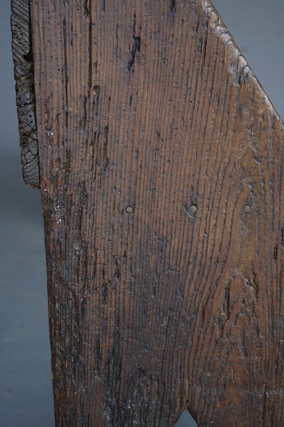 Image 1 of Kleine antike Eichen-Flurbank. Um 18. Jahrhundert.