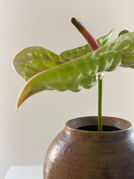 Vintage ronde keramische vaas – Vazen, Ceramic (photo 2 of 6)