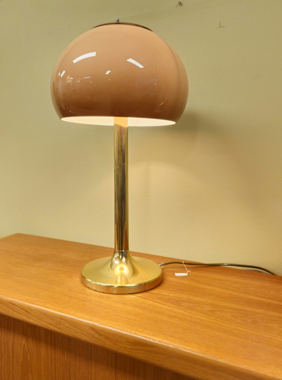 Image 1 of Vintage Herda Mushroom Table Lamp Desk Lamp Brass