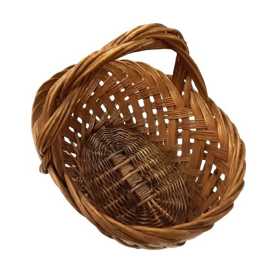 Image 1 of Cestino da picnic in vimini vintage 27x22x15 cm