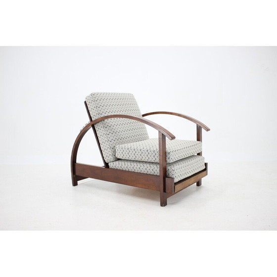 Image 1 of Vintage adjustable and convertible Art Deco armchair, Czechoslovakia 1930