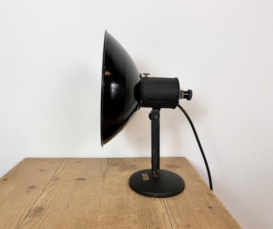 Vintage Industrial Black Enamel Table Lamp from EB, 1950s – Iron (photo 6 of 17)