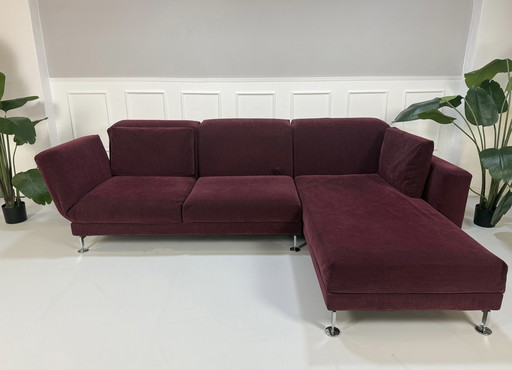 Brühl Moule corner sofa relax function sofa red fabric designer couch