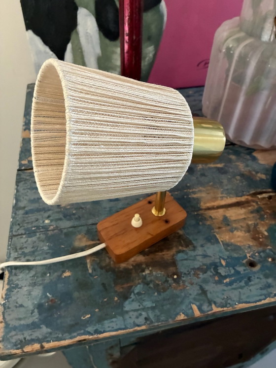 Vintage pendant lamp, sisal and teak. – OMI, Wall lights, Textile, Wood (photo 4 of 14)