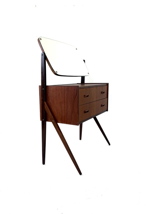 Image 1 of Vintage Danish teak dressing table with mirror '60