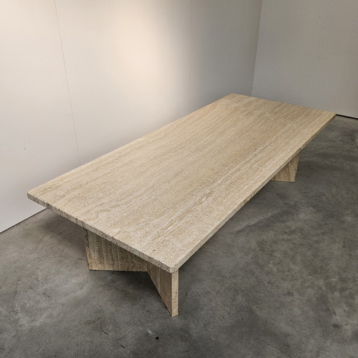 table basse vintage en travertin