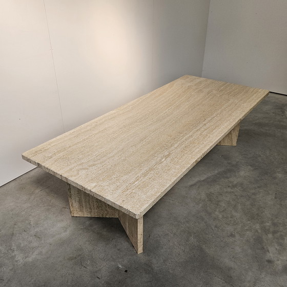 Image 1 of table basse vintage en travertin