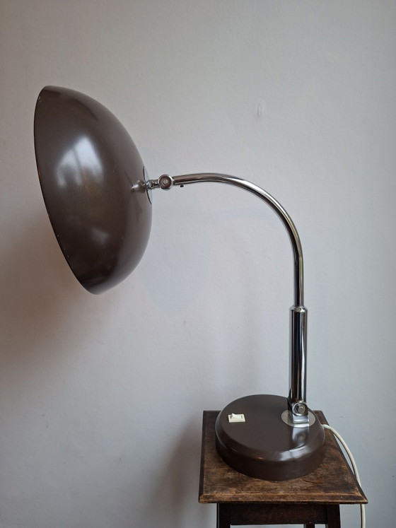 Rare Hala Zeist '144' Desk Lamp, 1st Generation, LED Upgrade, Table lamps, Chrome, Metal, Brown (photo 11 of 15)