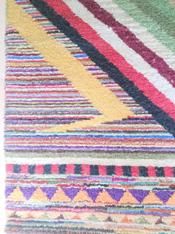 Image 1 of Groot vintage handgemaakt wandkleed – jaren 60/70 – 140 x 122 cm