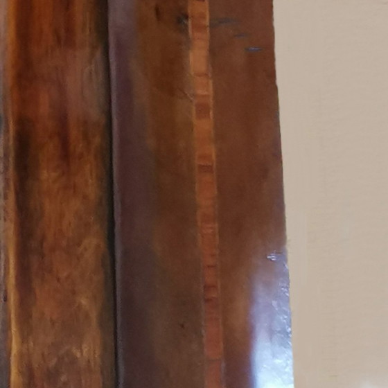 Image 1 of HOUTEN GLAZEN DIENBLAD MET ROZEN - ART DECO