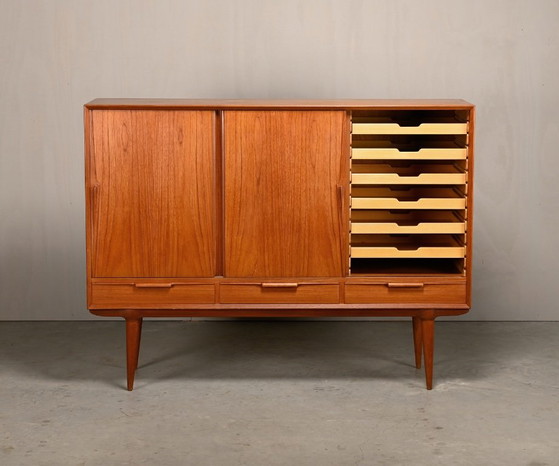 Gunni Omann Teak Sideboard oder Highboard für Omann Jun Møbelfabrik, Dänemark 1960er – Wood (photo 4 of 24)