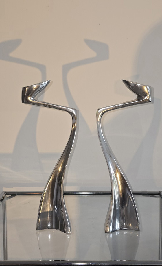 Image 1 of Original Matthew Hilton "Swan" Candlesticks (33cm) – Design icon SCP