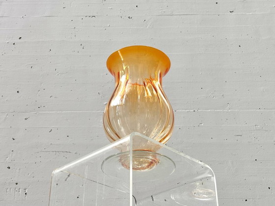 Image 1 of Jarrón de cristal de Murano en color ámbar anaranjado, Italia, década de 1960.