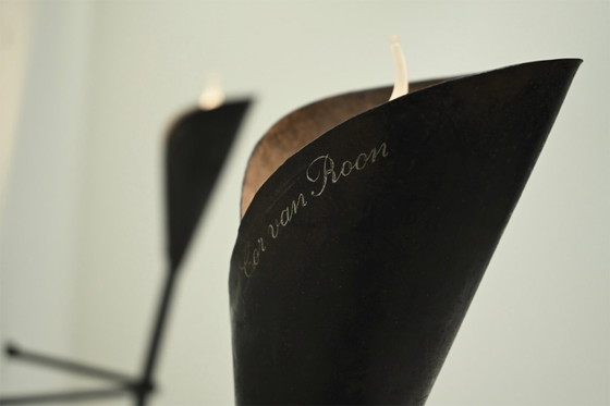 Image 1 of Set aus 2 brutalistischen Wand-/Stehlampen, Niederlande der 1980er Jahre.