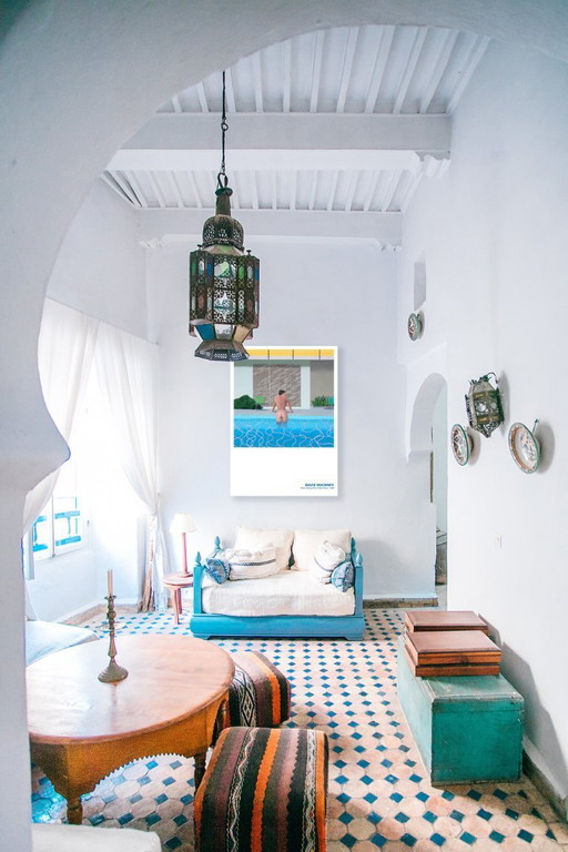 Peter in Nicks zwembad - D. Hockney - poster 70 × 100 cm