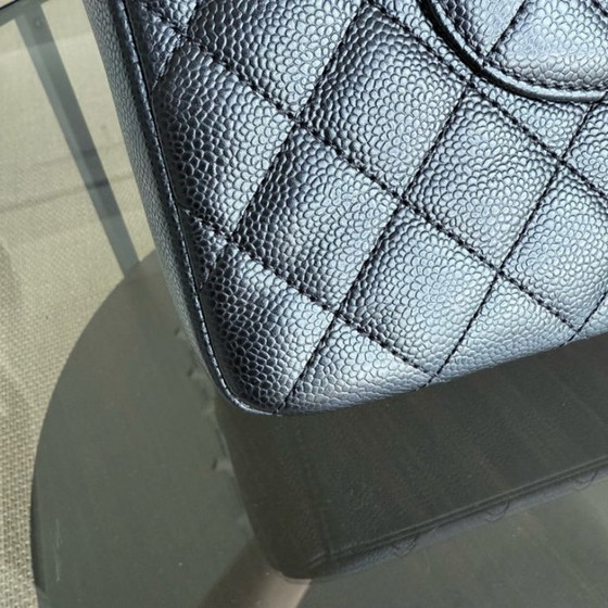 Image 1 of Chanel PST Petite Shopping Tote XL - Extra Large Caviar Grained Calfskin Black Silver Hardware Series 16