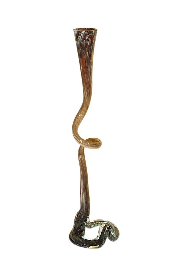 Vase en trompette, verre d’art dans le style de Murano, soufflé bouche, H59cm – Glass, Murano Glass (photo 2 of 7)