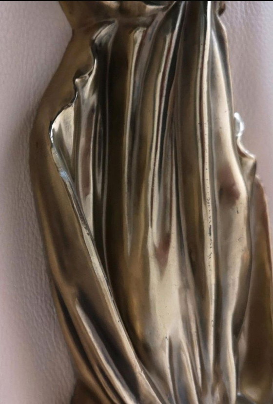 Image 1 of Madonna met Kind Jezus messing wandreliëf