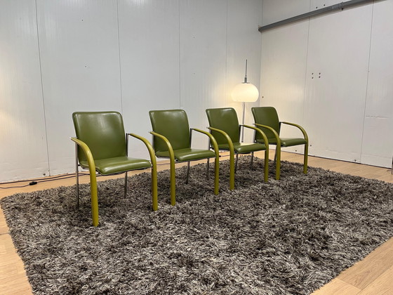 Image 1 of ZGAN Leolux Cimaronne Esszimmerstühle Grün (4 Stück)