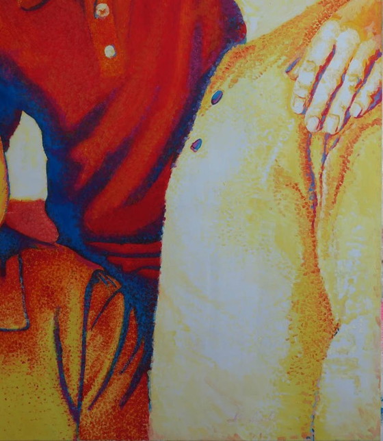 Peinture à l'huile originale Art contemporain Symbolisme Personnages figuratifs L'ère de la joie (photo 5 of 7)