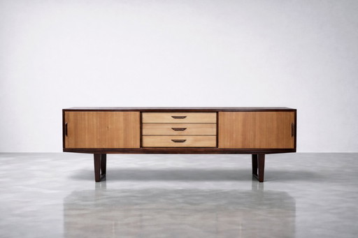 Vintage Mid-Century Danish Modern Wood Sideboard with Drawers, 1970s