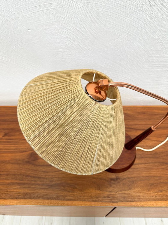 Image 1 of Vintage Temde Leuchten Teak & Sisal Table Lamp, Swiss Design, Mid-Century Modern, 1960s