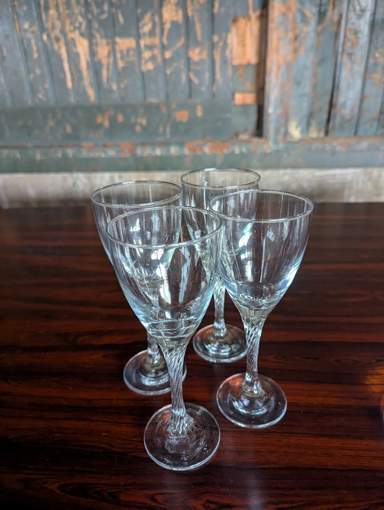 Image 1 of Vintage set of 7 wine glasses & 1 Krosno Bonny carafe