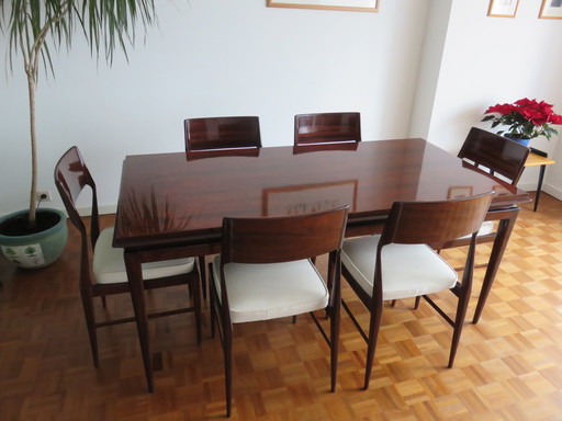 Palissander Tafel + 6 Stoelen