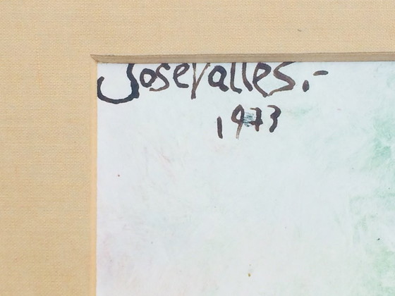 Image 1 of J. Vallès: ' Heron ' 70s Mixed media * 70s Vintage *