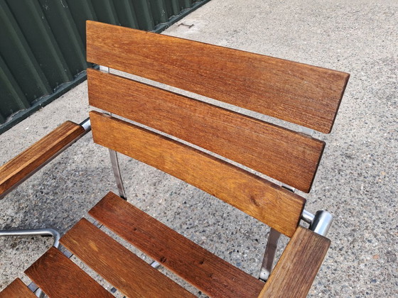 Image 1 of 4 chaises de jardin Gispen en teck/RS, empilables