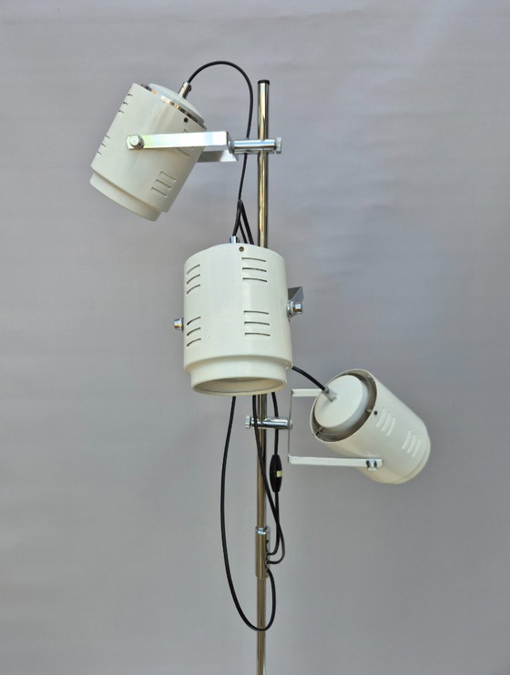 Image 1 of Vintage vloerlamp - Herda | 3 spots met lamellen - Jaren 70