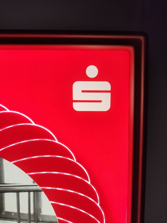 Insegna luminosa vintage / Sparkasse / Pubblicità, Oggetti decorativi, Metallo, Plastica, Rosso (foto 6 di 10)