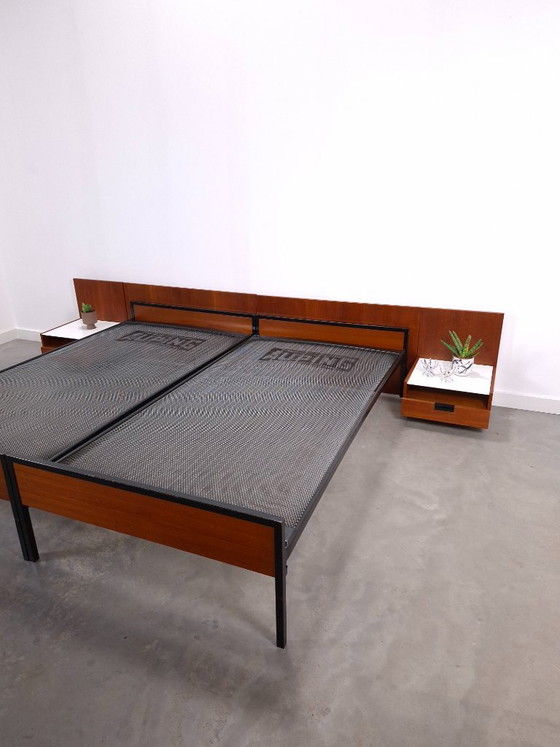 Double bed Japanese Series Cees Braakman for Pastoe and Auping with nightstands – Metal (photo 4 of 20)