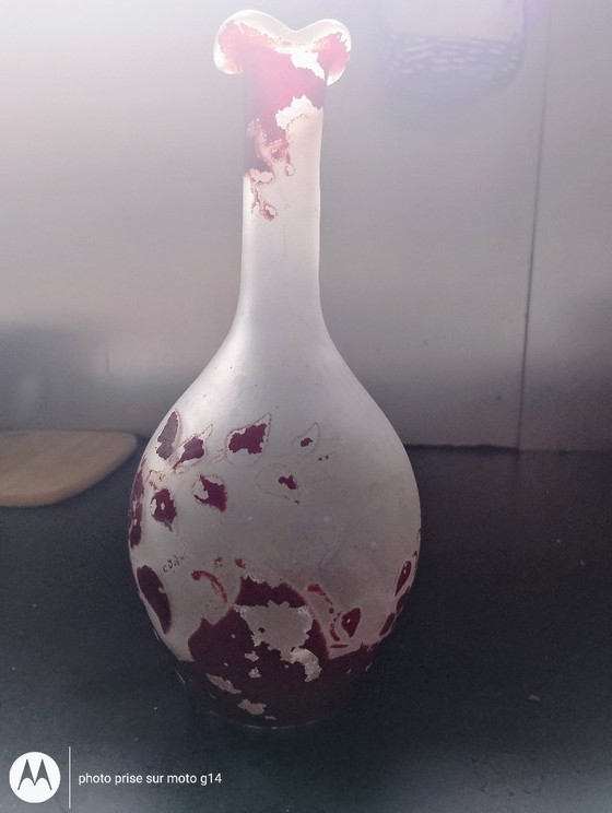 Art Nouveau Legras Soliflore Vase – Rubis Series – Signed – 22 cm – Glass (photo 4 of 6)