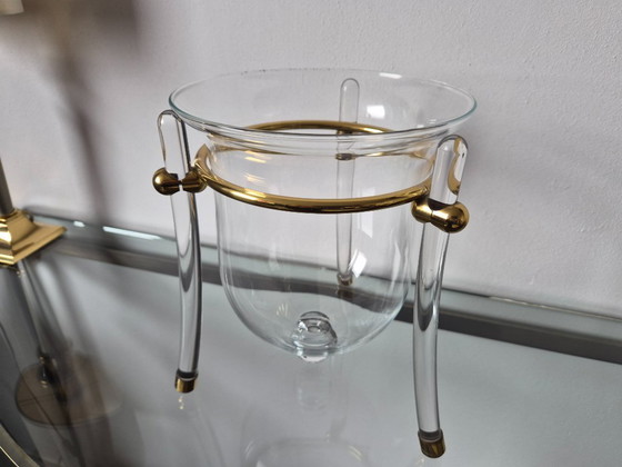 Image 1 of Portacandele vintage in stile Hollywood Regency, realizzato in Lucite/vetro.