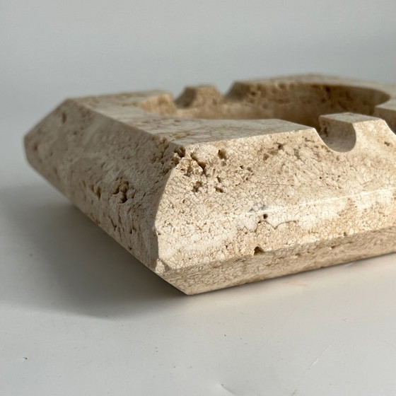 Image 1 of Cerri Nestore Travertine Ashtray / Paper Pocket – Italy, 1970s