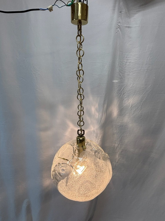 Vintage Kaiser Leuchten XL Pendant Lamp 70s Murano Glass, Gold (photo 9 of 15)
