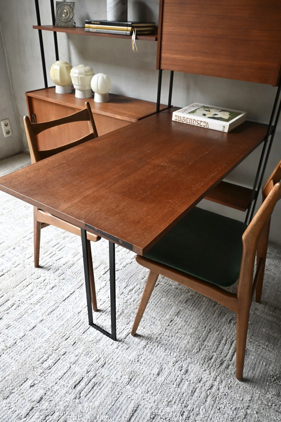 Wandsysteem Modulair Van Omnia Hilker Jaren 60 Vintage – Wandkast, Wood, Metal (photo 12 of 15)