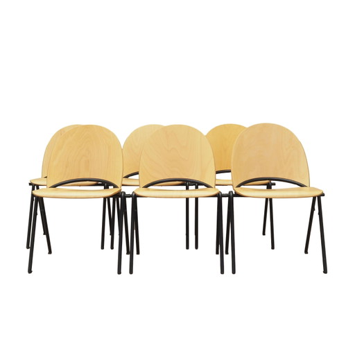 Set di sei sedie, design danese, anni '70, produzione: Danimarca