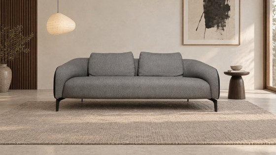 AS NEW Leolux Elias 3-Seater, 2 seaters, Other, Leather, Grey (photo 2 of 8)