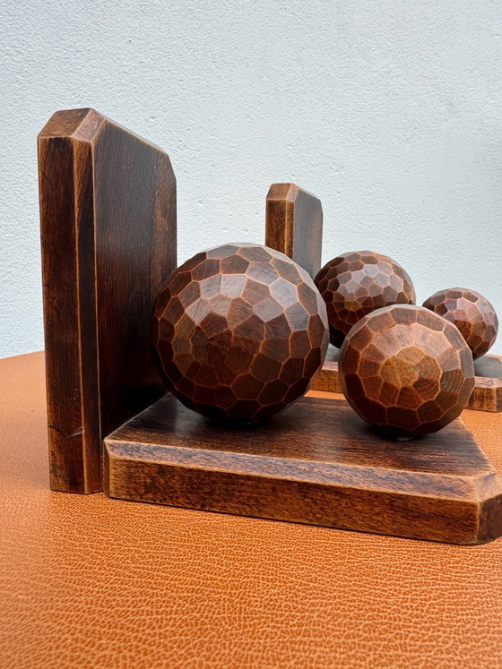 Fermacarte antichi con sfere di legno sfaccettate, Oggetti decorativi, Marrone (foto 12 di 15)