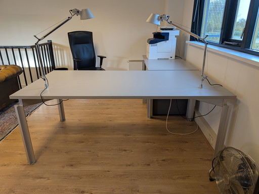 Bulo desk with 2x Artemide Tolomeo desk lamp