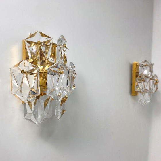 Image 1 of Kinkeldey wall lamps set of 2, 70s mid-century gilded glass