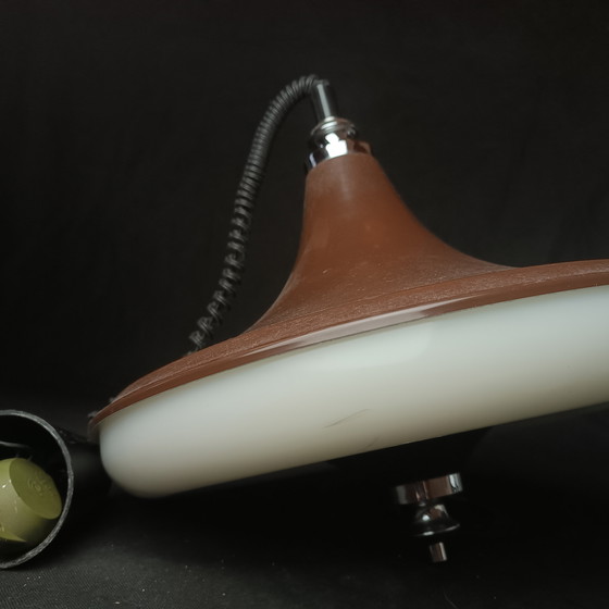 Image 1 of Space Age Style Chocolate Colour Ceiling Light by Massive, Belgium, 1970s