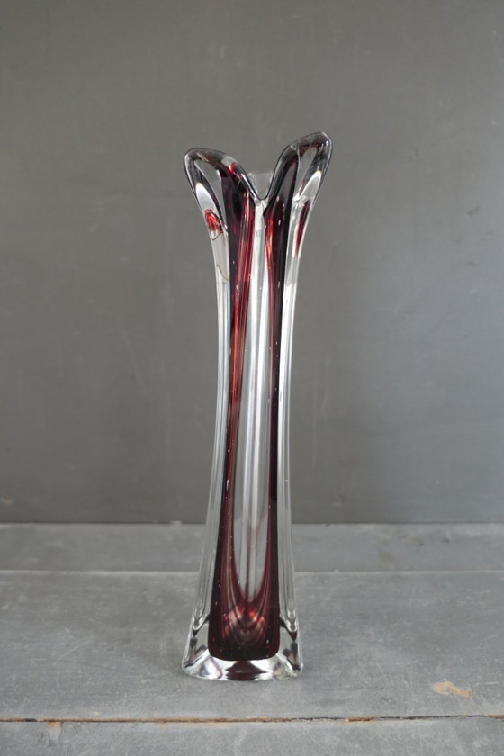 Image 1 of Vintage Lux Glass vaas Oostenrijk jaren '50