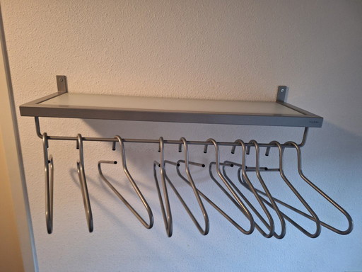 Modern aluminum coat rack with matching hangers and children's coat rack - MUST GO!