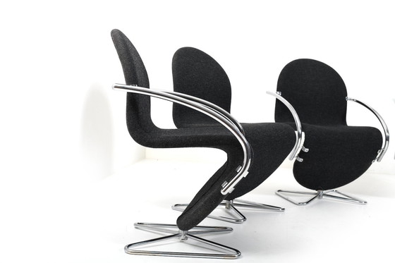 Image 1 of Verner Panton para Fritz Hansen 1973 Serie 1-2-3 Base de mariposa