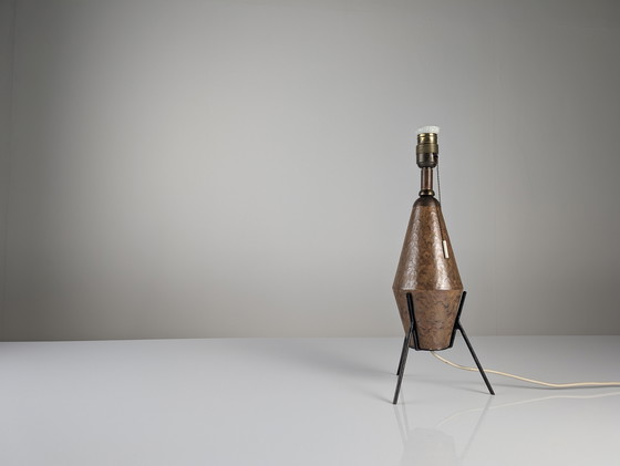 Image 1 of Lampada da tavolo brutalista in ceramica e ferro, anni '50