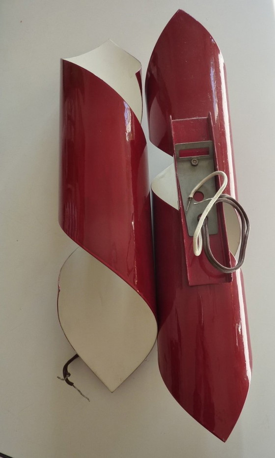 Image 1 of een paar vintage gedraaide wandlampen