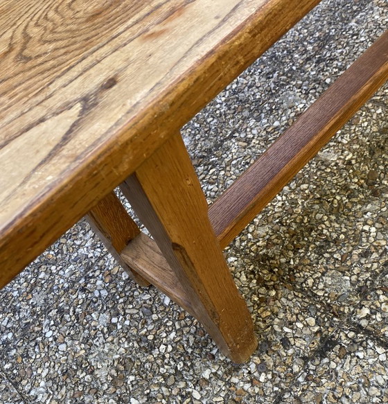 Solid Oak Wood Farmhouse Bench 220cm for Rustic 1950s Farmhouse Table – Benches (photo 17 of 17)